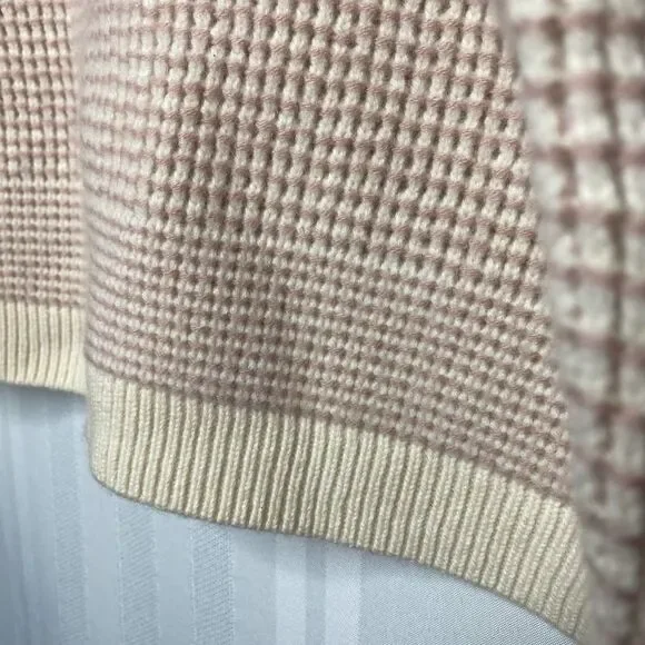 Nordstrom Signature Cashmere Boxy Waffle Knit Pink Hush Drop Sleeve Sweater - Picture 6 of 8